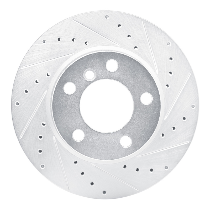 Picture of RNC Brake Rotor - Drill & Slot - R1 12-20 BMW 118i (Mexico) Front Right Drilled & Slotted Silver Brake Rotor rnc631-92099R