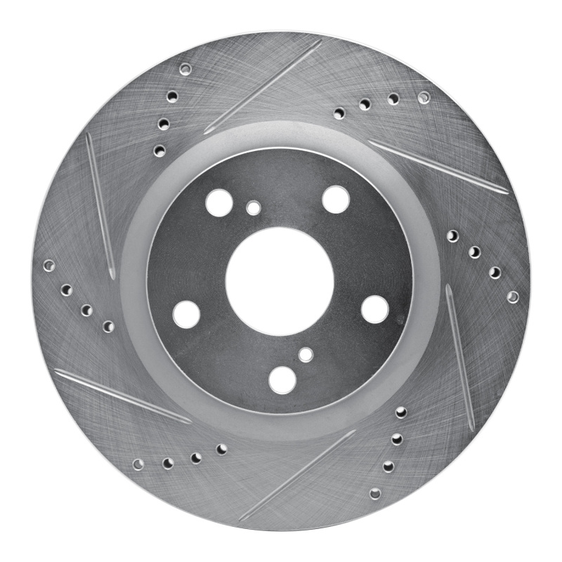 Picture of RNC Brake Rotor - Drill & Slot - R1 19-24 Volkswagen Polo (Mexico) Front Left Drilled & Slotted Silver Brake Rotor rnc631-92133L