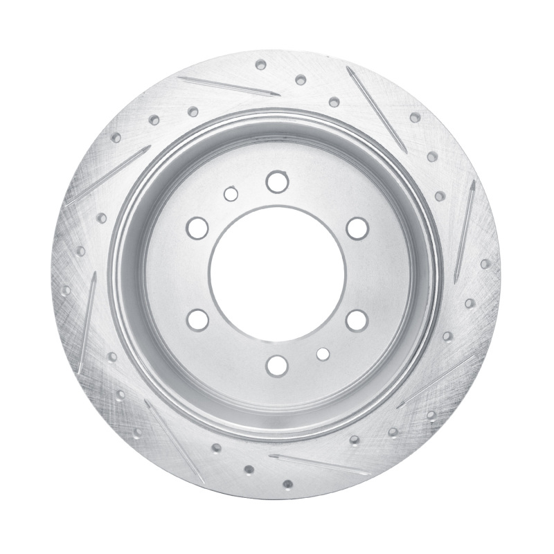 Picture of RNC Brake Rotor - Drill & Slot - R1 06-10 Hummer H3T Rear Left Drilled & Slotted Silver Brake Rotor rnc631-93001L