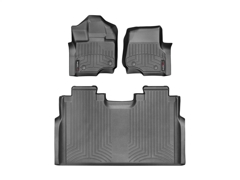 Picture of WeatherTech 2015+ Ford F-150 SuperCrew w/ Bench Seat Front Rear FloorLiner - Black