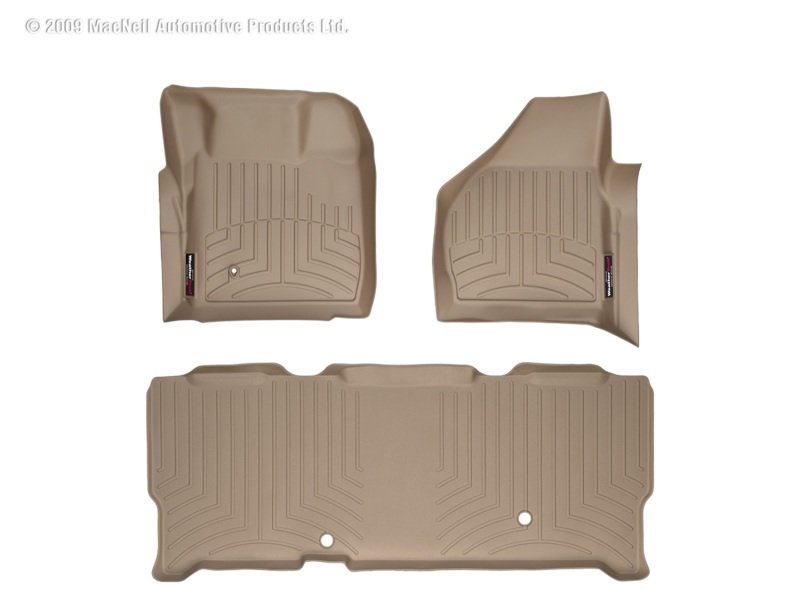Picture of WeatherTech 08-10 Ford F250/F350/F450/F550 Front and Rear Floorliners - Tan