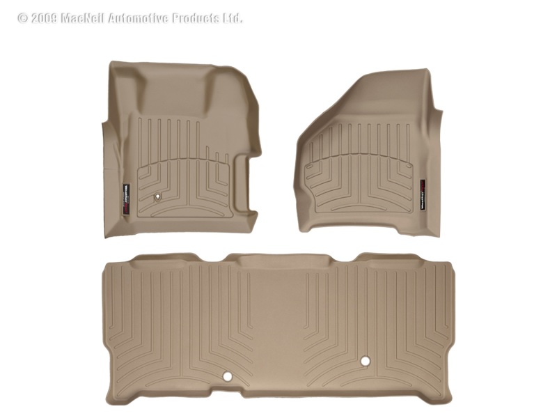 Picture of WeatherTech 99-07 Ford F250/F350/F450/F550 Front and Rear Floorliners - Tan