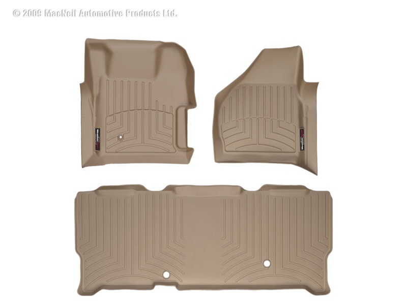 Picture of WeatherTech 08-10 Ford F250/F350/F450/F550 Front and Rear Floorliners - Tan