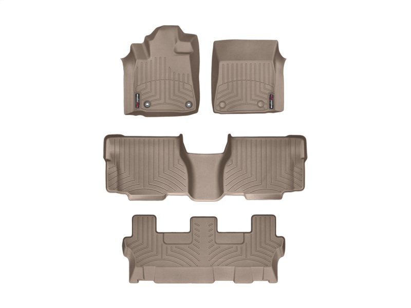 Picture of WeatherTech 12+ Toyota Sequoia Front/Rear/and Rear Floorliners w/Center Aisle - Tan