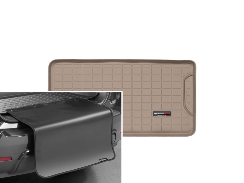 Picture of WeatherTech 13-17 Fiat 500 (No Beats Premium Audion System) Cargo Liners w/ Bumper Protector - Tan