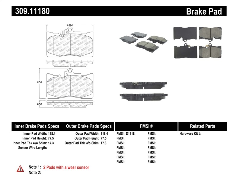 Picture of Sport Brake Pads with Shims and Hardware
