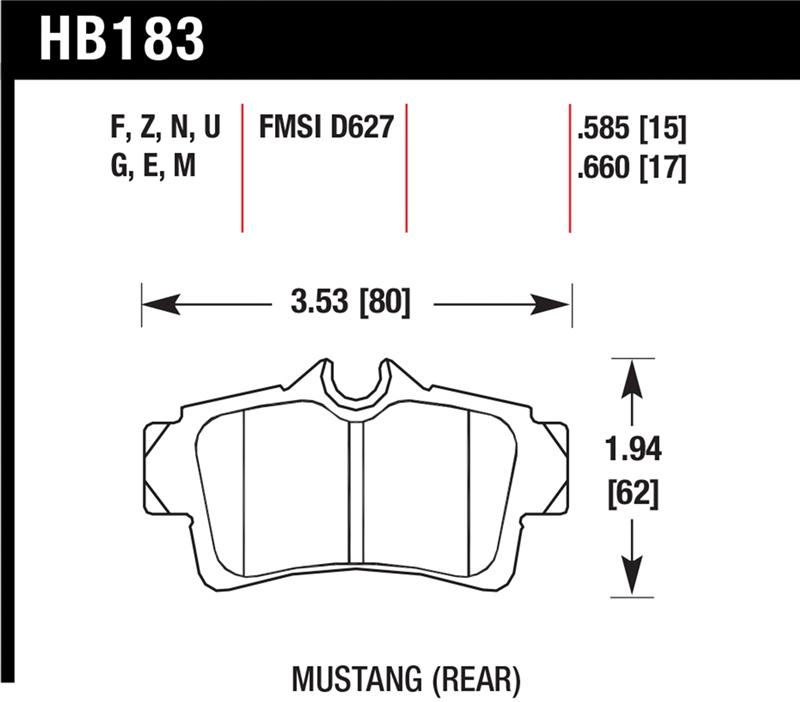 Picture of Hawk 94-04 Ford Mustang Performance Ceramic Street Rear Brake Pads