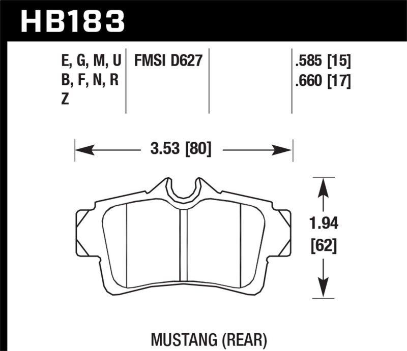 Picture of Hawk 94-04 Ford Mustang Performance Ceramic Street Rear Brake Pads