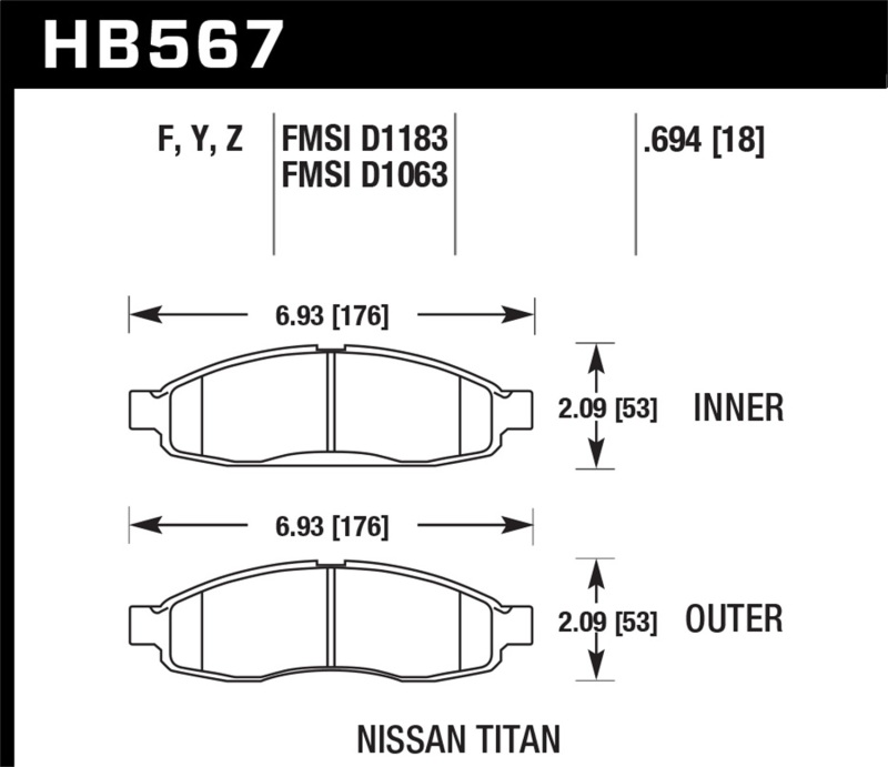 Picture of Hawk Performance HAWK LTS Brake Pads - HB567Y.694