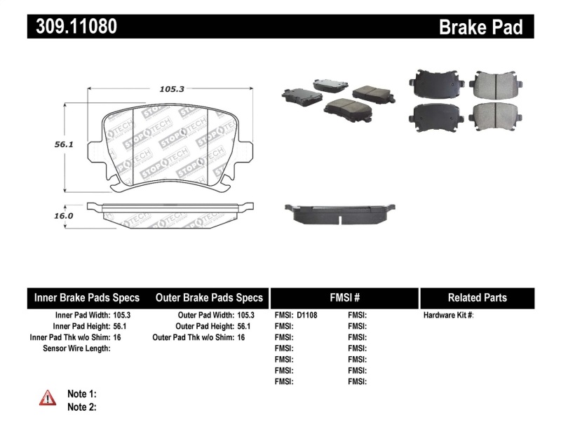 Picture of Sport Brake Pads with Shims and Hardware