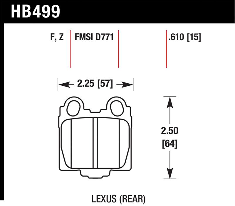 Picture of Hawk Performance HAWK HPS Brake Pad Sets - HB499F.610