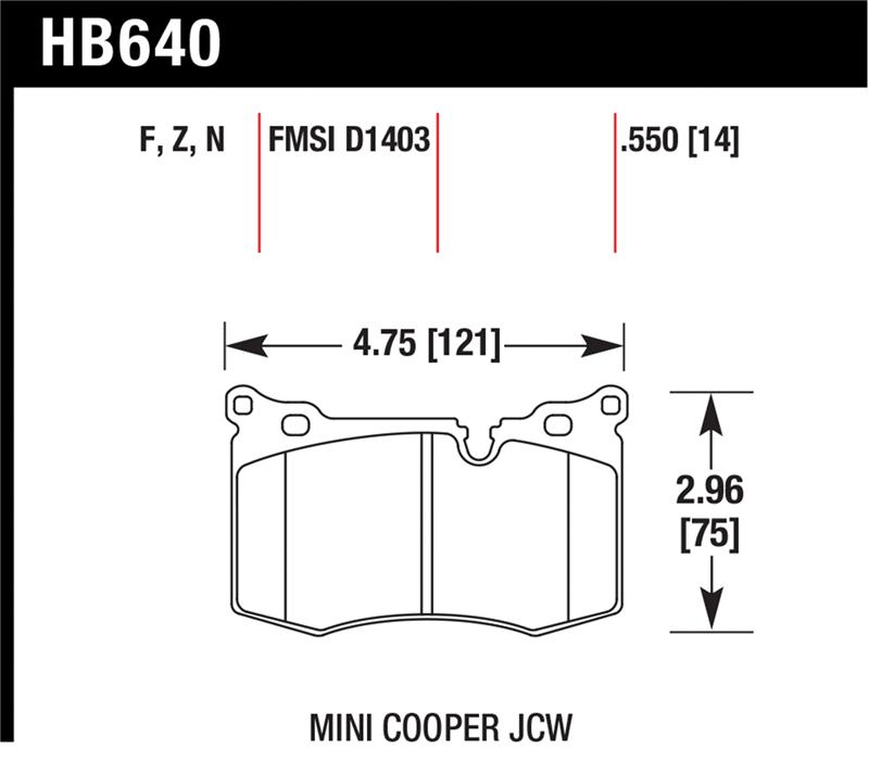 Picture of Hawk Performance HAWK HPS Brake Pad Sets - HB640F.550