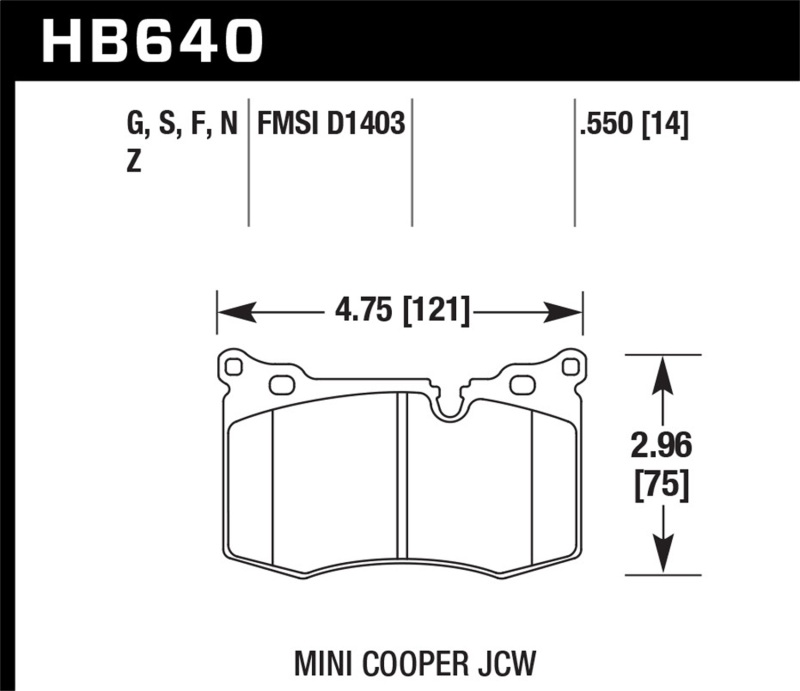 Picture of Hawk Performance HAWK HP+ Brake Pad Sets - HB640N.550