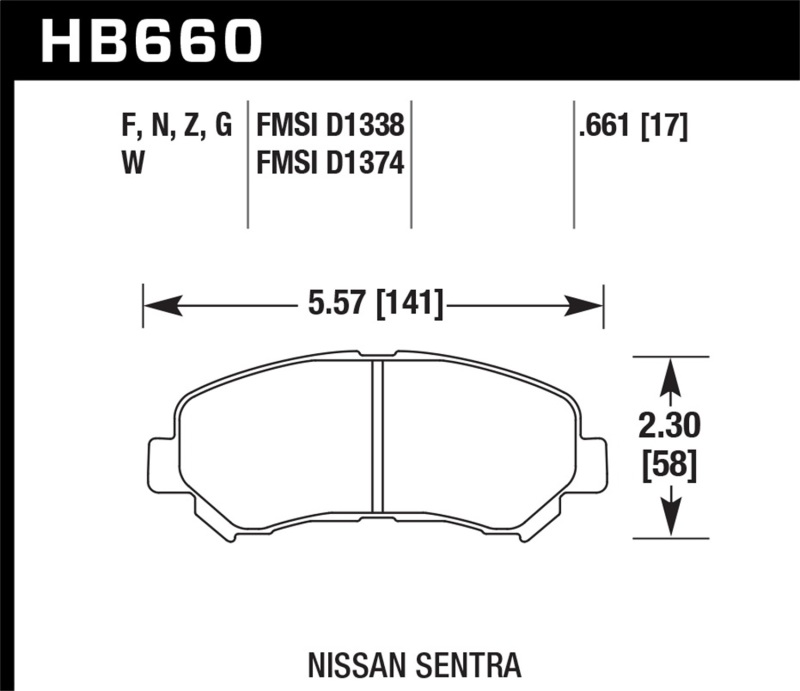 Picture of Hawk Performance HAWK Ceramic Brake Pad Sets - HB660Z.661