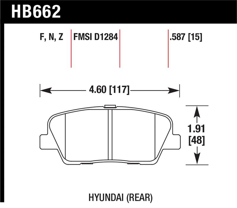 Picture of Hawk Performance HAWK HP+ Brake Pad Sets Rear - HB662N.587