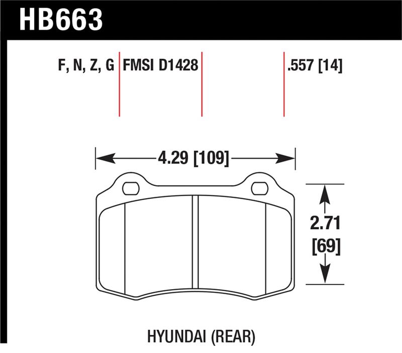 Picture of Hawk Performance HAWK Ceramic Brake Pad Sets Rear - HB663Z.557