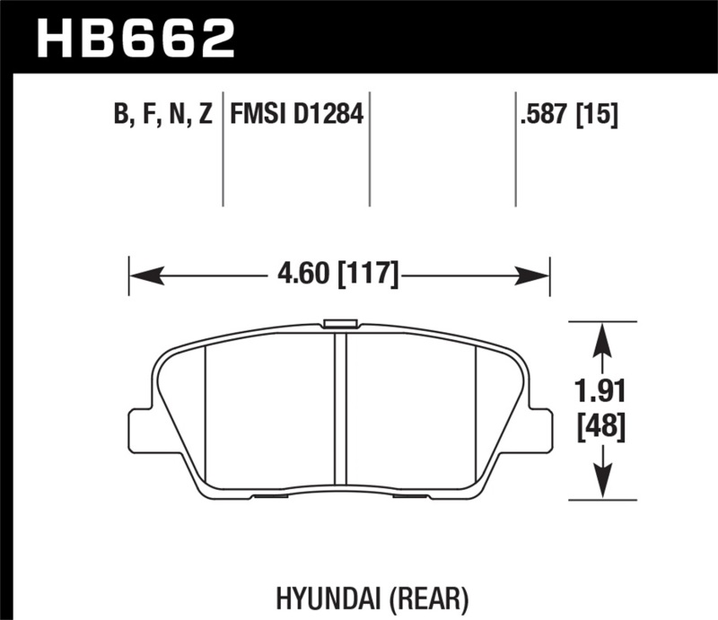 Picture of Hawk Performance HAWK HP+ Brake Pad Sets Rear - HB662N.587