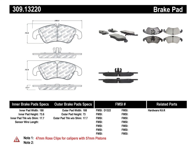 Picture of Sport Brake Pads with Shims and Hardware