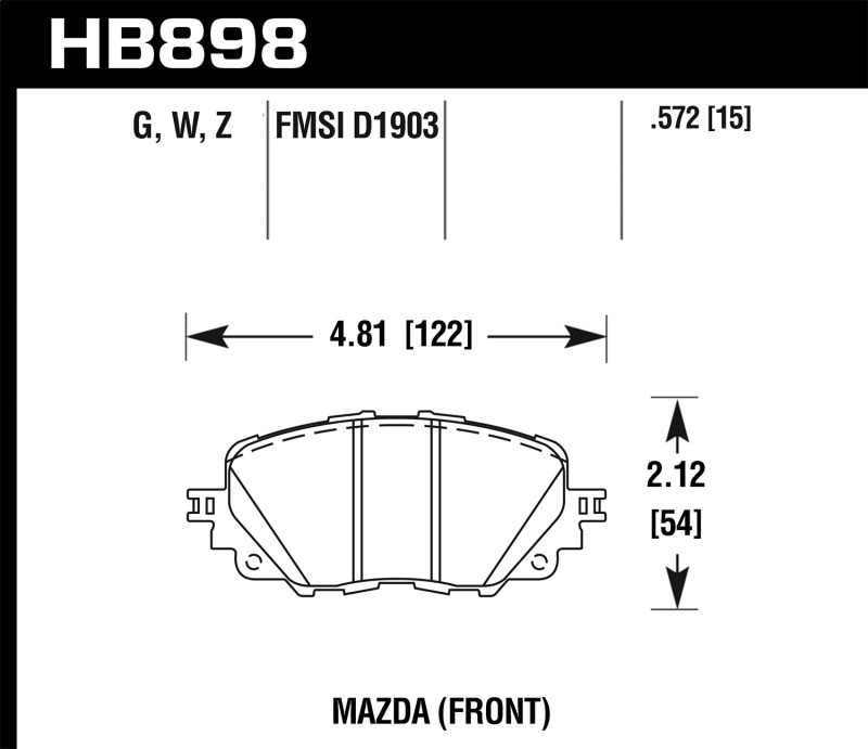 Picture of Hawk Performance HAWK DTC-60 Brake Pad Sets - HB898G.572