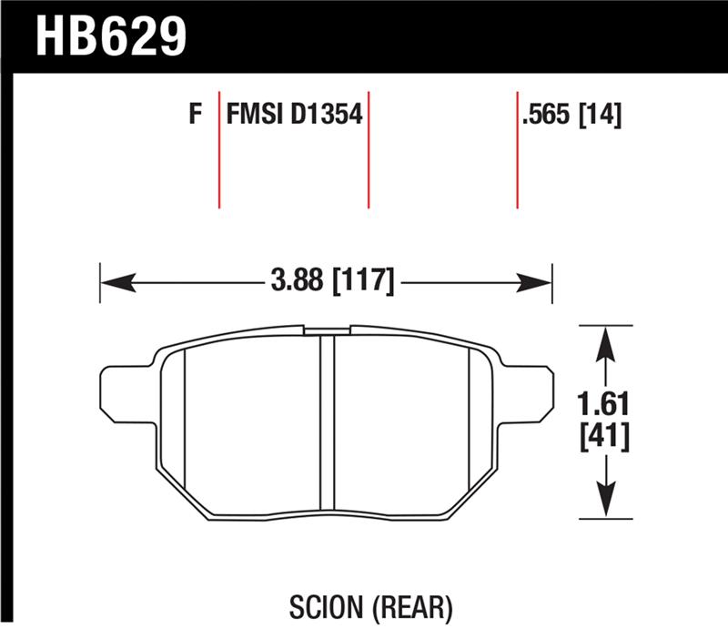 Picture of Hawk Performance HAWK HPS Brake Pad Sets - HB629F.565