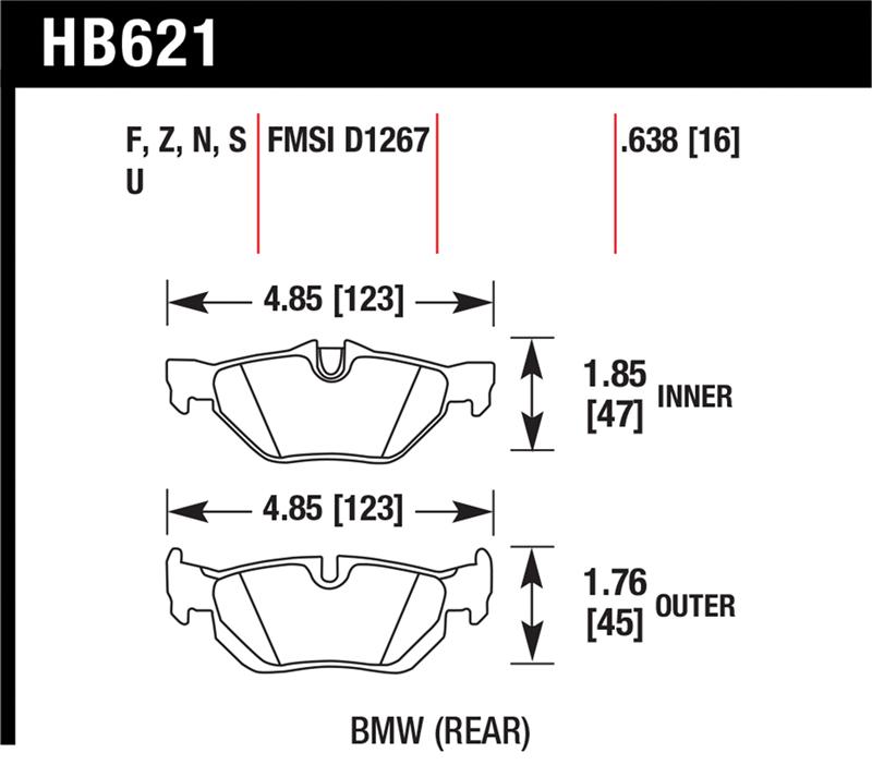 Picture of Hawk Performance HAWK HT-10 Brake Pad Sets - HB621S.638