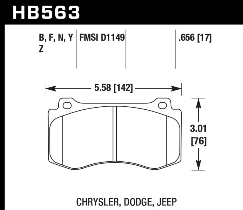 Picture of Hawk Performance HAWK Ceramic Brake Pad Sets - HB563Z.656
