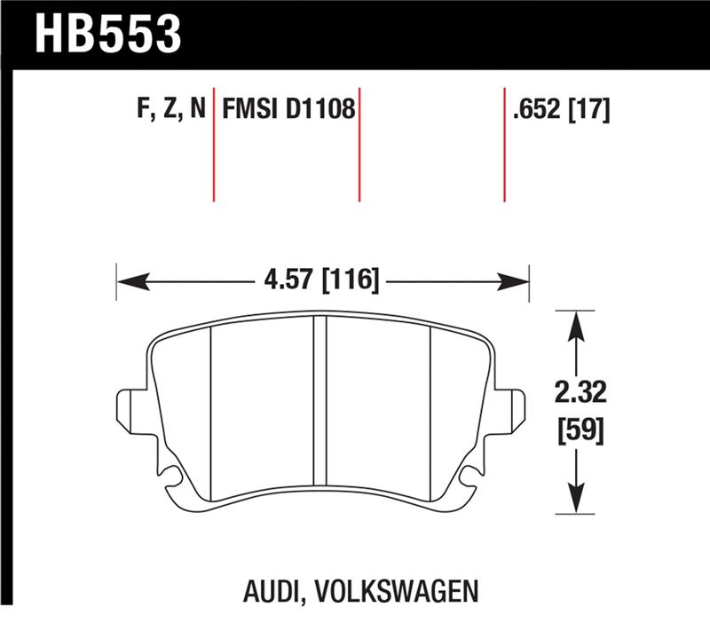 Picture of Hawk Performance HAWK HPS Brake Pad Sets - HB553F.652