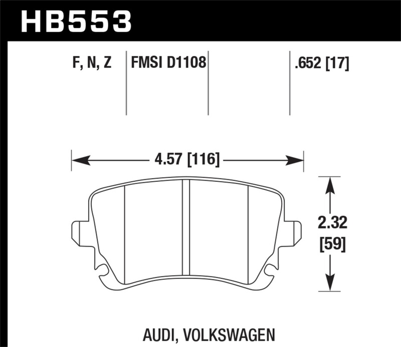 Picture of Hawk Performance HAWK HPS Brake Pad Sets - HB553F.652