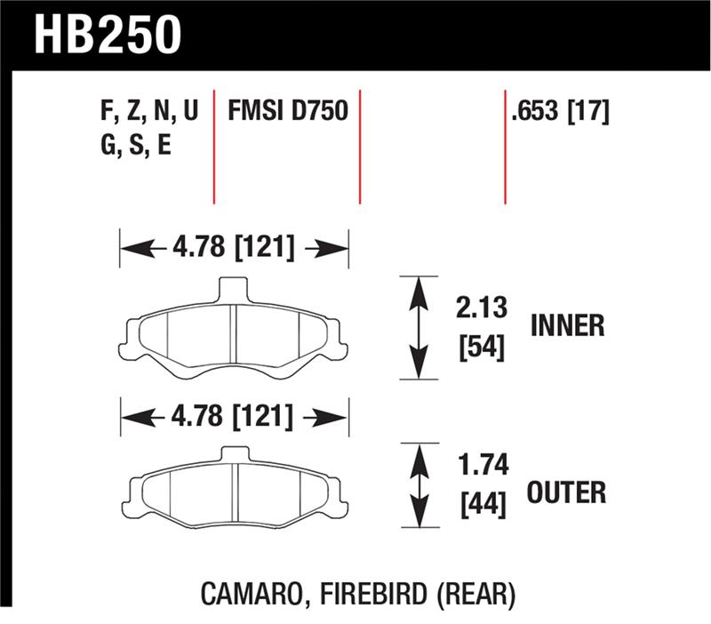 Picture of Hawk Performance HAWK HPS Brake Pad Sets - HB250F.653