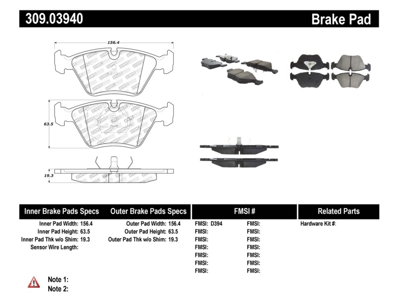 Picture of Sport Brake Pads with Shims and Hardware