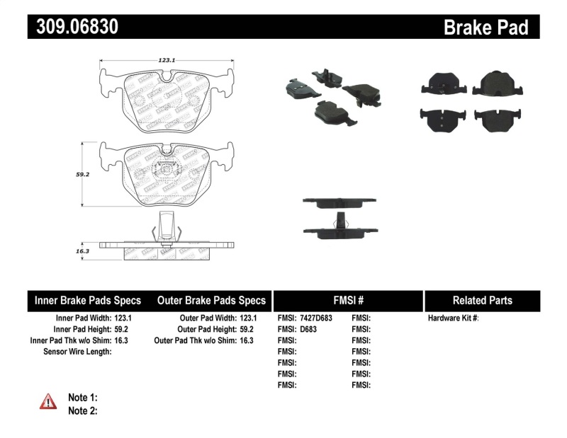 Picture of Sport Brake Pads with Shims and Hardware