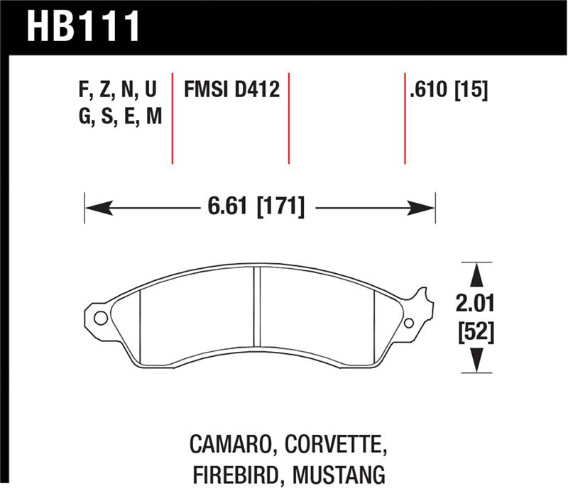 Picture of Hawk Performance HAWK DTC-60 Brake Pad Sets - HB111G.610