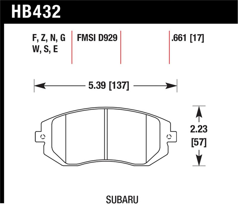 Picture of Hawk Performance HAWK DTC-60 Brake Pad Sets - HB432G.661