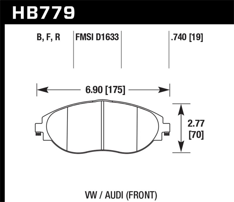 Picture of Hawk Performance HAWK HP+ Brake Pad Sets - HB779N.740