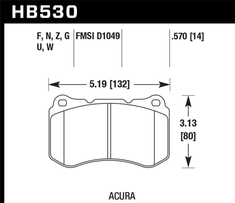 Picture of Hawk Performance HAWK HPS Brake Pad Sets - HB530F.570