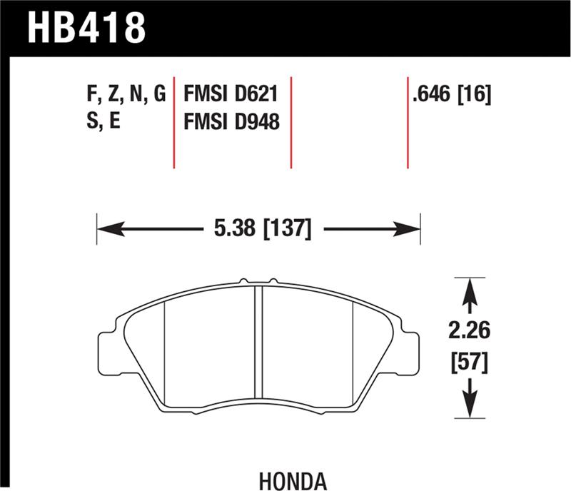 Picture of Hawk Performance HAWK Blue 9012 Brake Pad Sets - HB418E.646