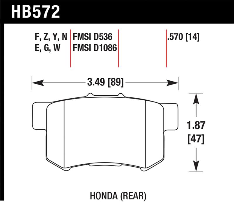 Picture of Hawk Performance HAWK HPS Brake Pad Sets - HB572F.570