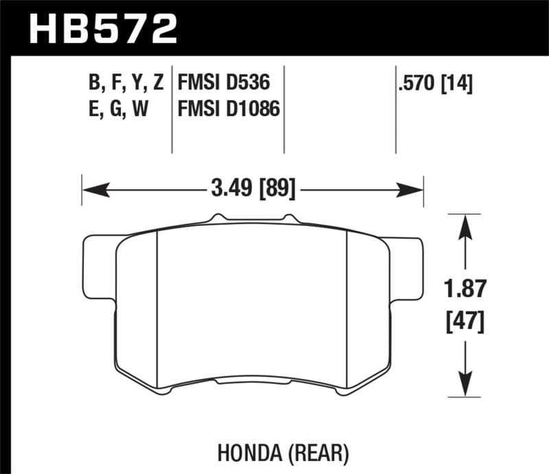 Picture of Hawk Performance HAWK HPS Brake Pad Sets - HB572F.570