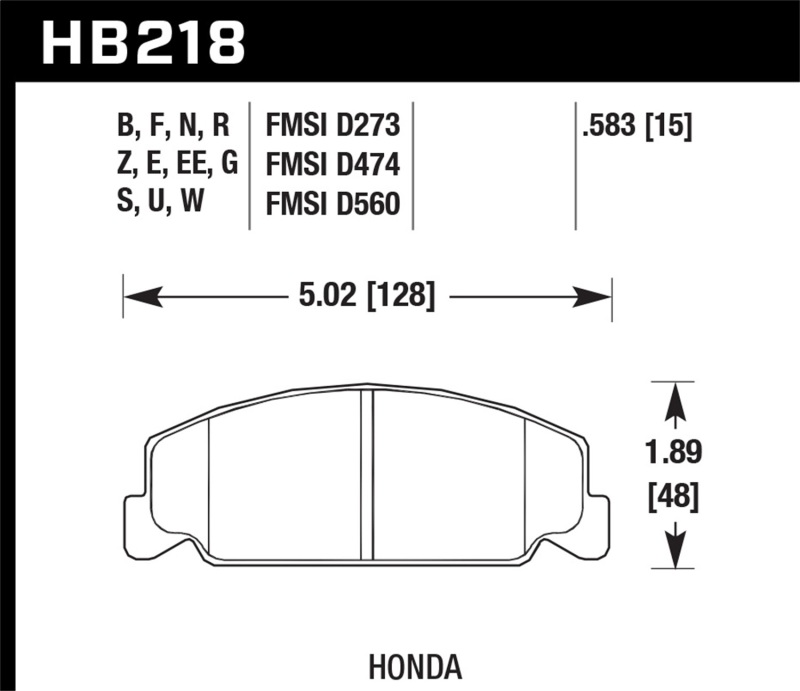 Picture of Hawk Performance HAWK Ceramic Brake Pad Sets - HB218Z.583