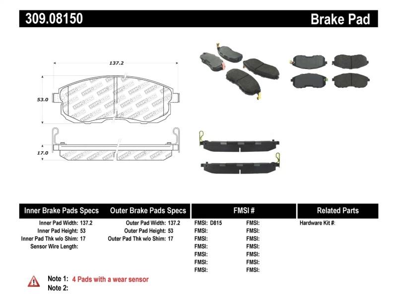 Picture of Sport Brake Pads with Shims and Hardware