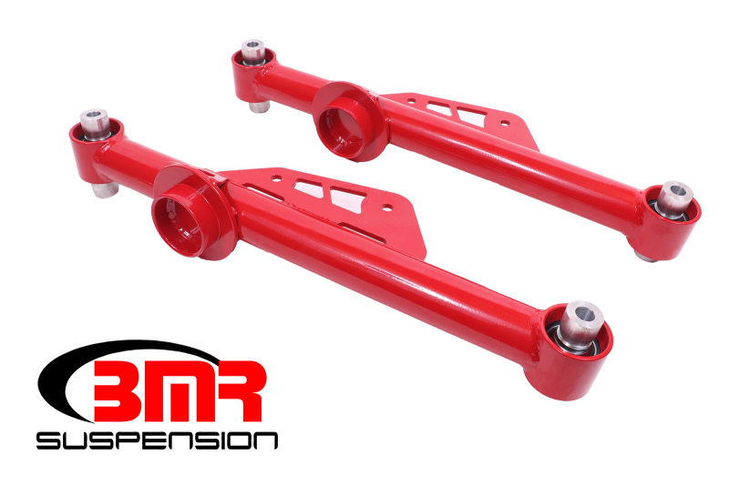 Picture of BMR 79-98 Fox Mustang Non-Adj. Lower Control Arms w/ Spherical Bearings - Red
