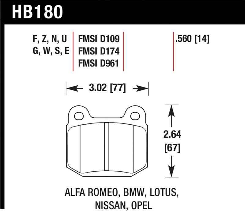 Picture of Hawk Performance HAWK HPS Brake Pad Sets - HB180F.640