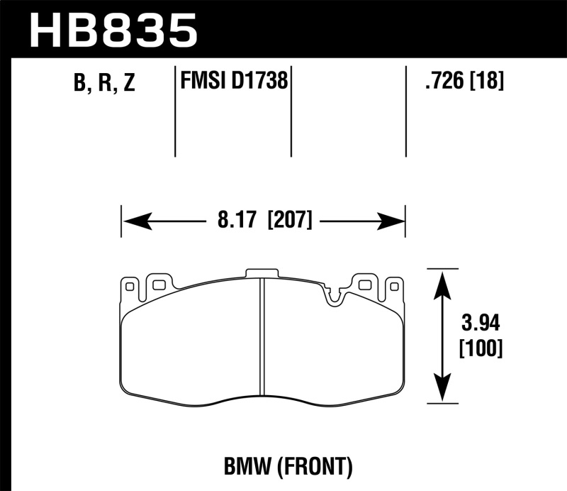 Picture of Hawk 13-16 BMW 5 Series HPS 5.0 Front Brake Pads