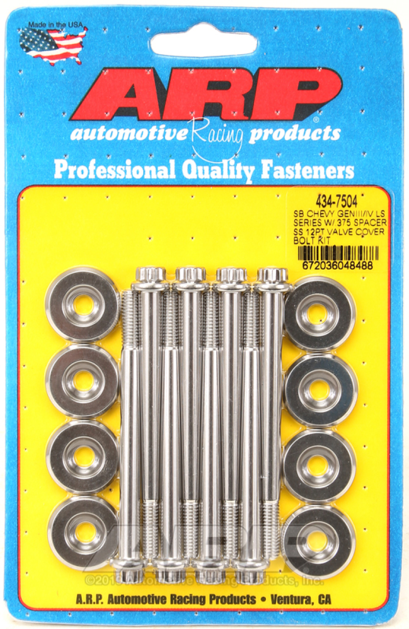 Picture of ARP SB Chevrolet Gen III/IV LS Series w/ 0.375 Spacer SS 12pt Valve Cover Bolt Kit