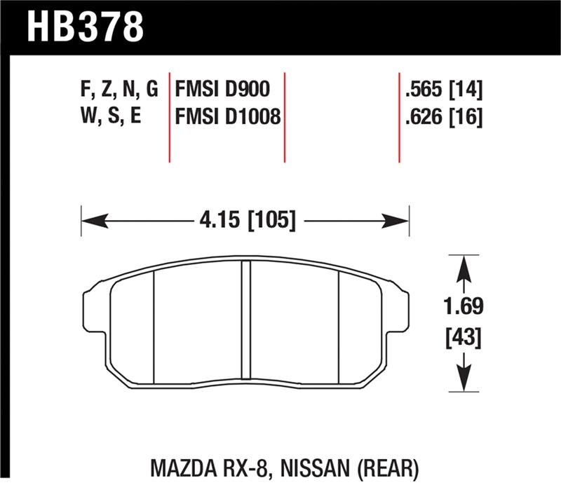 Picture of Hawk Performance HAWK HP+ Brake Pad Sets - HB378N.565