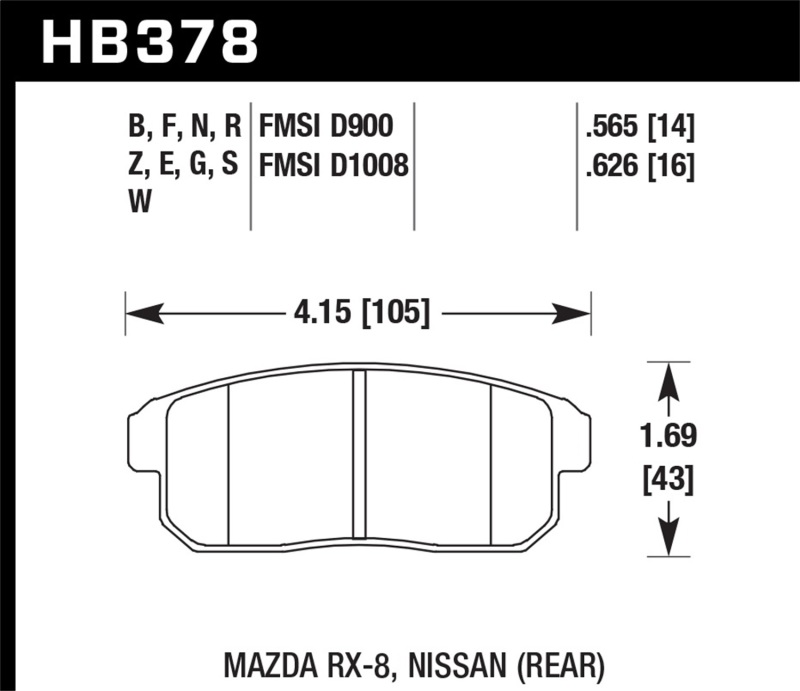 Picture of Hawk Performance HAWK Blue 9012 Brake Pad Sets - HB378E.565