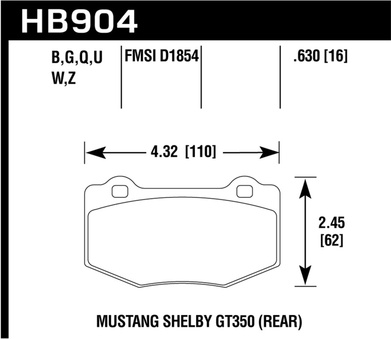 Picture of Hawk Performance HAWK HPS 5.0 Brake Pad Sets - HB904B.630