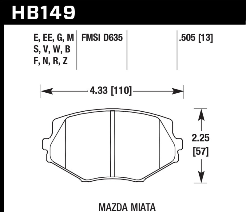 Picture of Hawk Performance HAWK HP+ Brake Pad Sets - HB149N.505