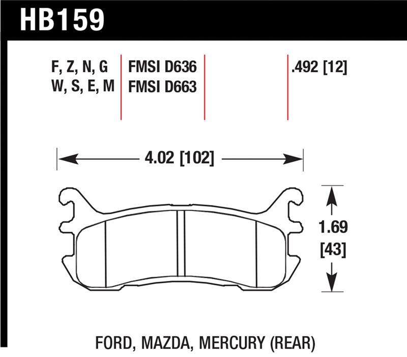 Picture of Hawk Performance HAWK Blue 9012 Brake Pad Sets - HB159E.492