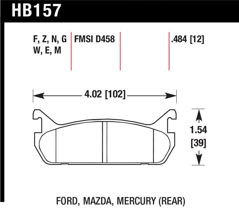 Picture of Hawk Performance HAWK Blue 9012 Brake Pad Sets - HB157E.484